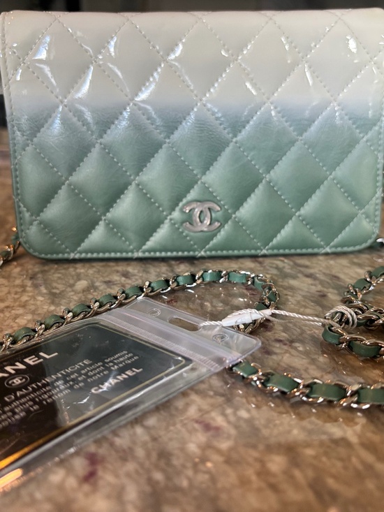 Chanel Handbags - CHANEL Quilted Ombre Wallet On Chain Silver toned HW